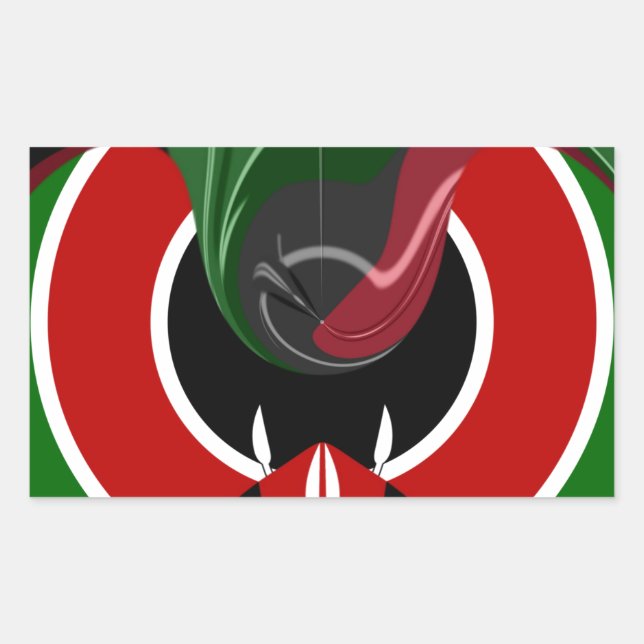 Fluid Kenyan Flag: A Modern Design Rectangular Sticker (Front)