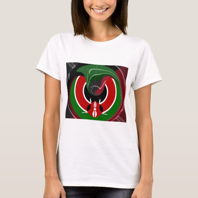 Fluid Kenyan Flag: A Modern Design T-Shirt (Front)