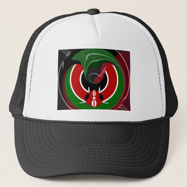 Fluid Kenyan Flag: A Modern Design Trucker Hat (Front)