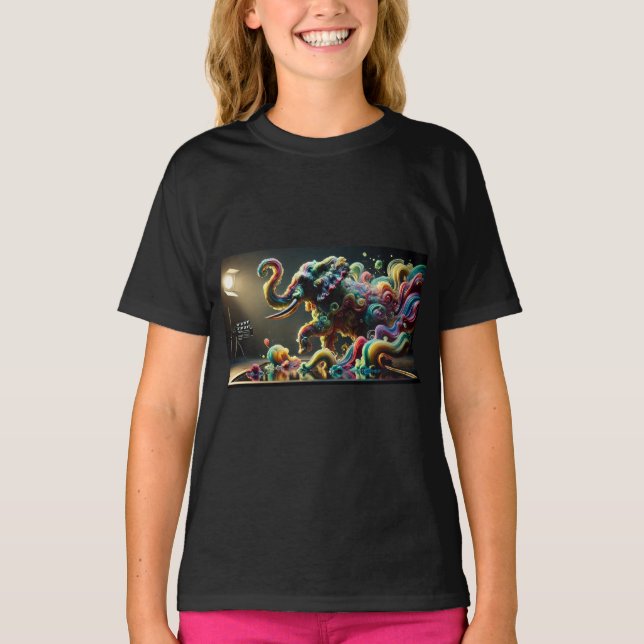 "Fluid Majesty: The Enchanted Elephant" T-Shirt (Front)