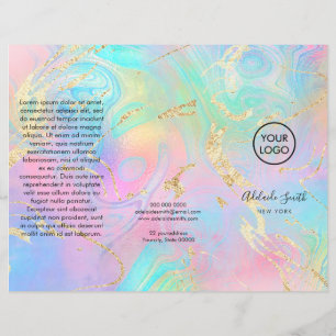 fluid marble art texture trifold brochure