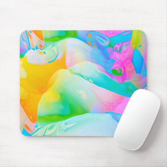 Fluid Neon Abstract Mouse Mat (With Mouse)
