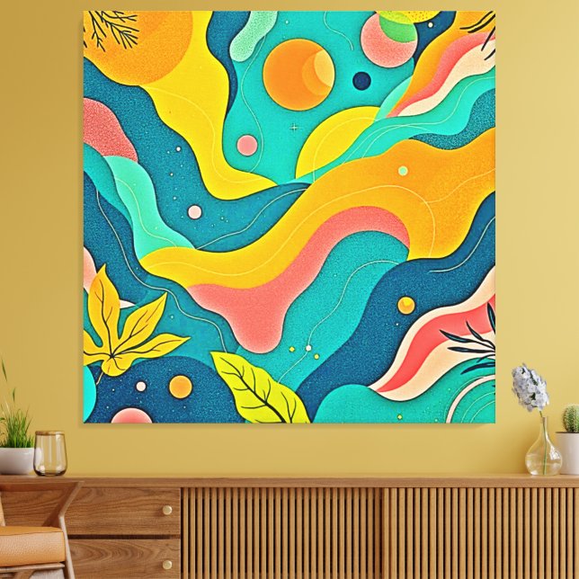 Fluid Organic Shapes Art Canvas Print (Insitu(LivingRoom))