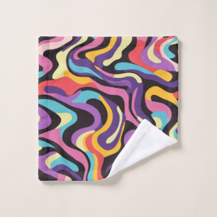 Fluid paint abstract flow wash cloth