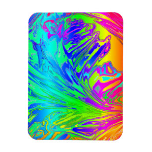 Fluid Rainbow Abstract Paint Splatters Magnet