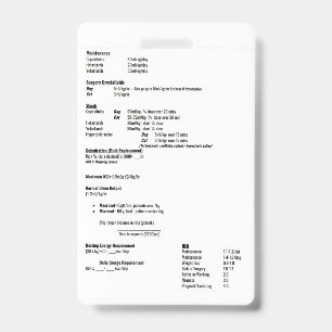 Fluid Rate Dosage Tag ID Badge