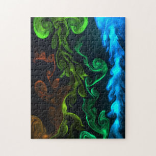 Fluid smoke flame jigsaw puzzle