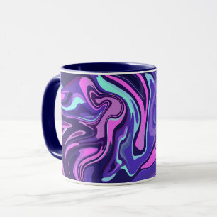 Fluid Swirl Design in Purple, pink and Blue Mug