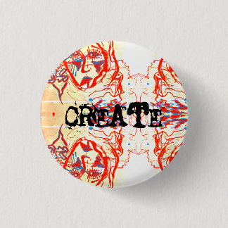 Fluidity. mirrored sage art 3 cm round badge
