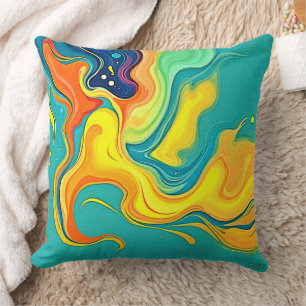 Fluidity of Joy: Abstract Waves Cushion