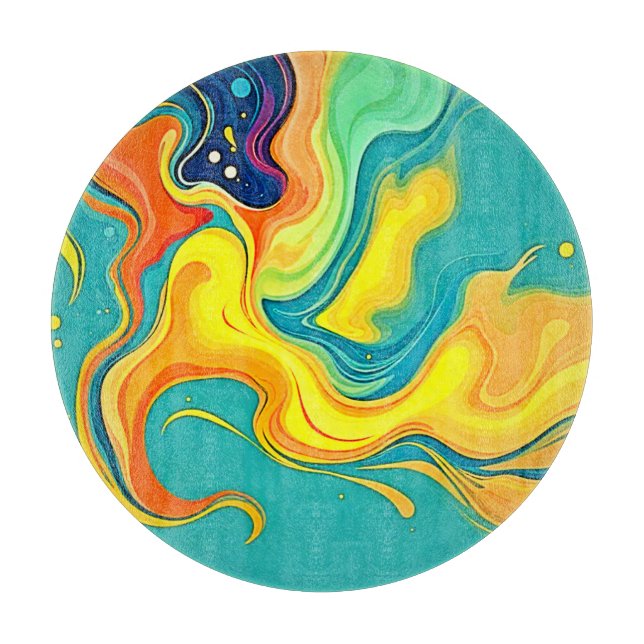 Fluidity of Joy: Abstract Waves Cutting Board (Front)