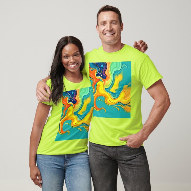 Fluidity of Joy: Abstract Waves T-Shirt (Unisex)