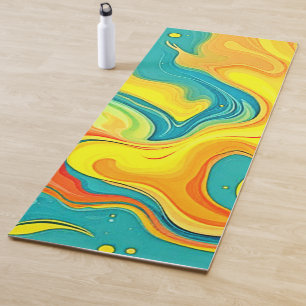 Fluidity of Joy: Abstract Waves Yoga Mat