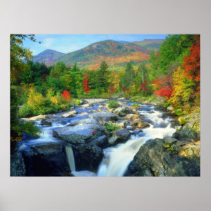 Flume Falls Adirondack Mountains Poster