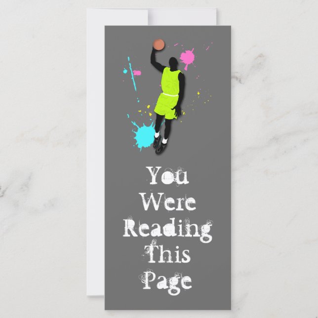Fluo Basketball Player Bookmark Template (Front)