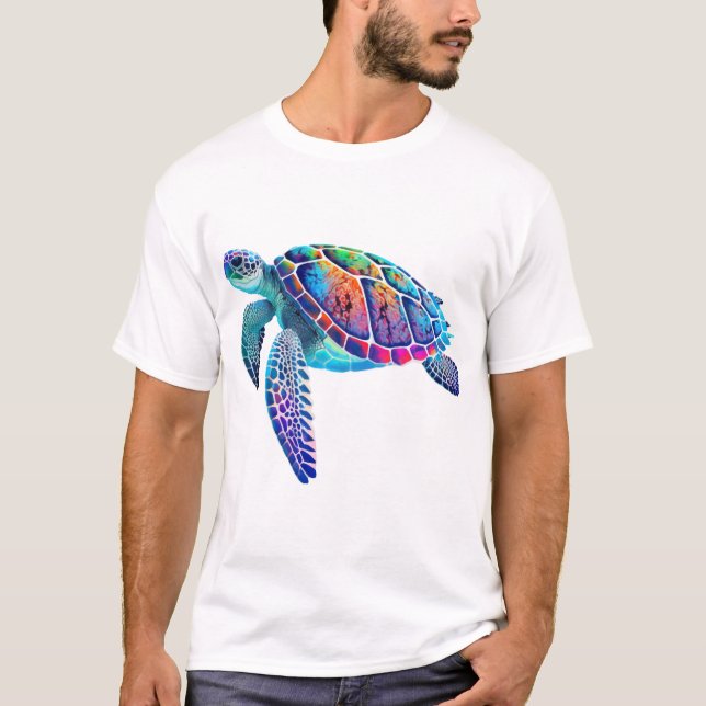 Fluo sea turtle T-Shirt (Front)