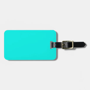 Fluorescent Aqua Teal Turquoise Blue Personalised Luggage Tag
