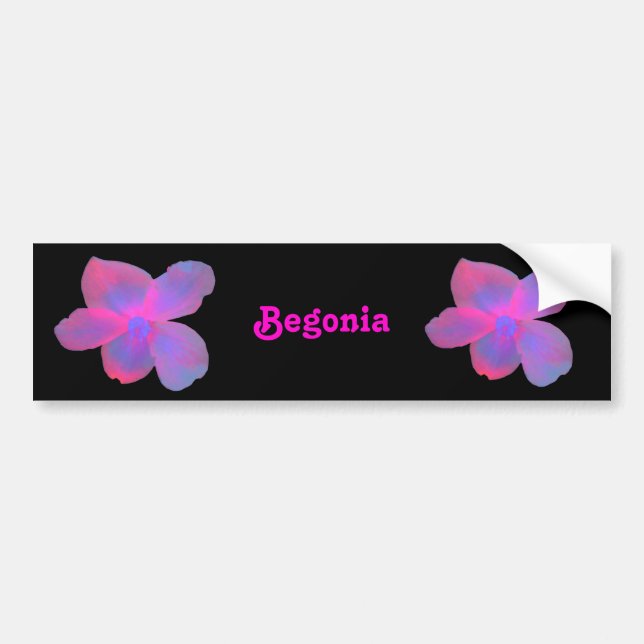 Fluorescent Begonia Customisable Bumper Sticker (Front)