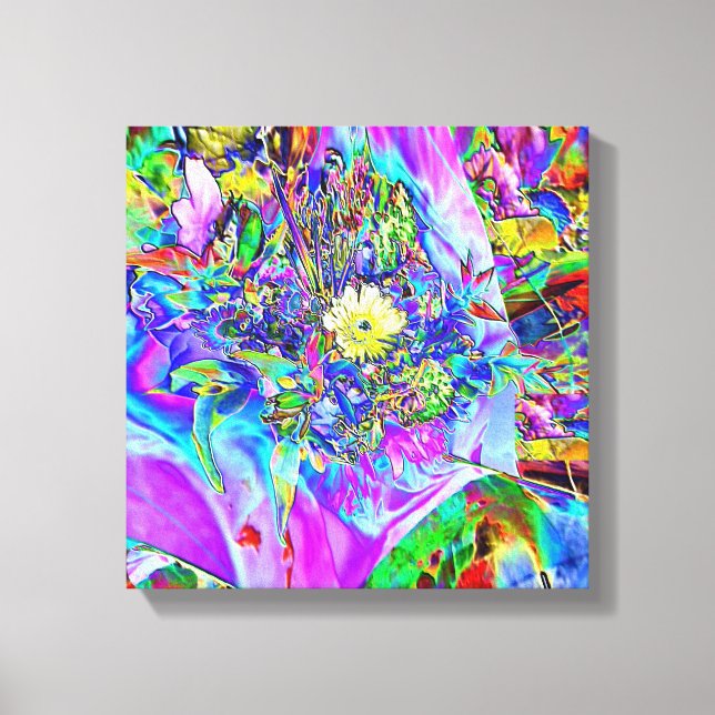 Fluorescent Blue, Lavender & Yellow Canvas Print (Front)