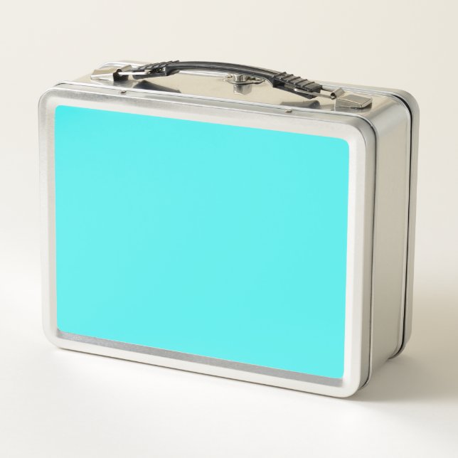 Fluorescent Blue Metal Lunch Box (Back)