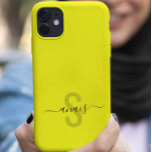 Fluorescent Bright Colour Monogram Name   Case-Mate iPhone 14 Case<br><div class="desc">This design may be personalised in the area provided by changing the photo and/or text. Or it can be customised by clicking Personalise this Template and then choosing the click to customise further option and delete or change the colour of the background, add text, change the text colour or style,...</div>