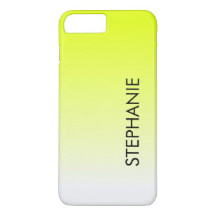 Fluorescent Bright Neon Ombre Yellow Monogram Name Case-Mate iPhone Case
