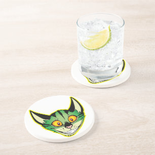 Fluorescent Cartoon Cat Coaster