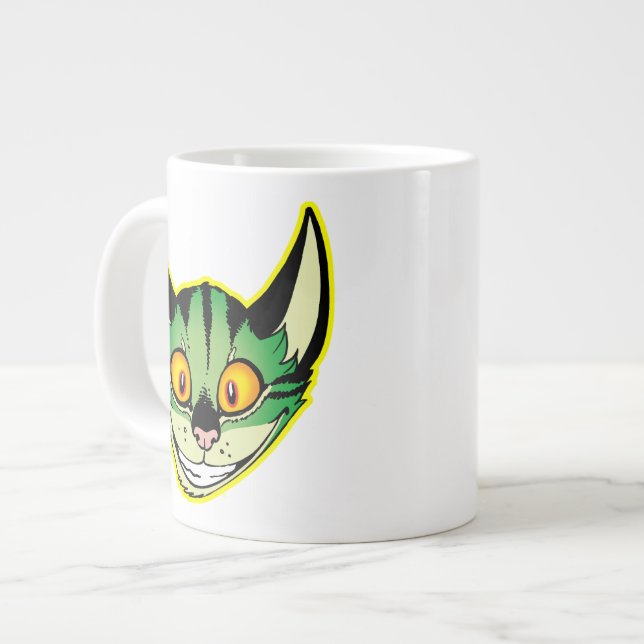 Fluorescent Cartoon Cat Jumbo Mug (Front Left)