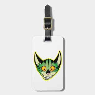 Fluorescent Cartoon Cat Luggage Tag
