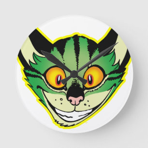 Fluorescent Cartoon Cat Wall Clock