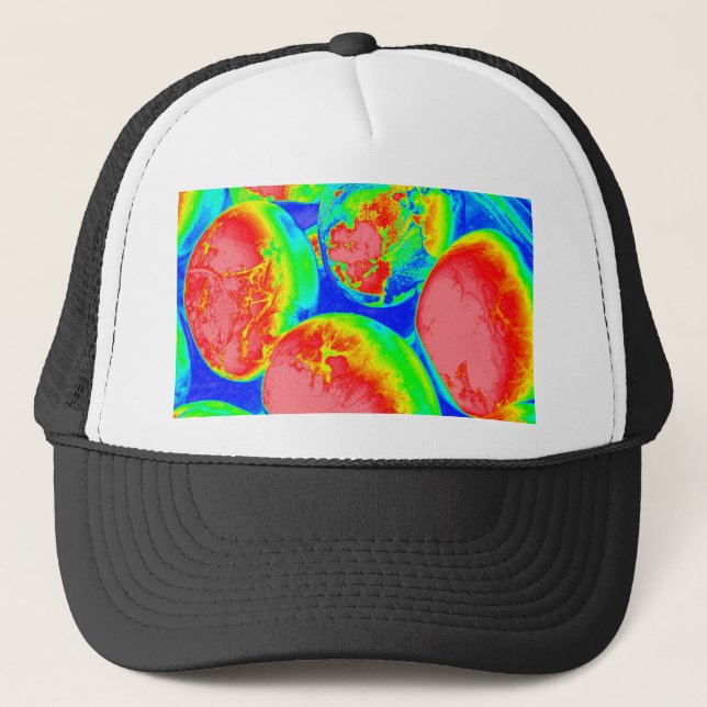 fluorescent eggs 1 trucker hat (Front)