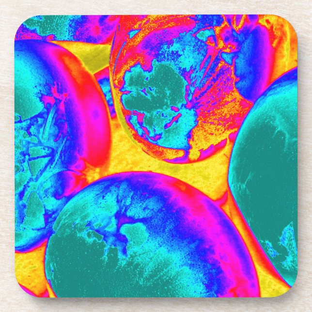 fluorescent eggs coaster (Front)