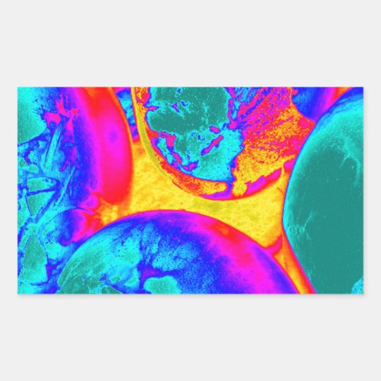 fluorescent eggs rectangular sticker