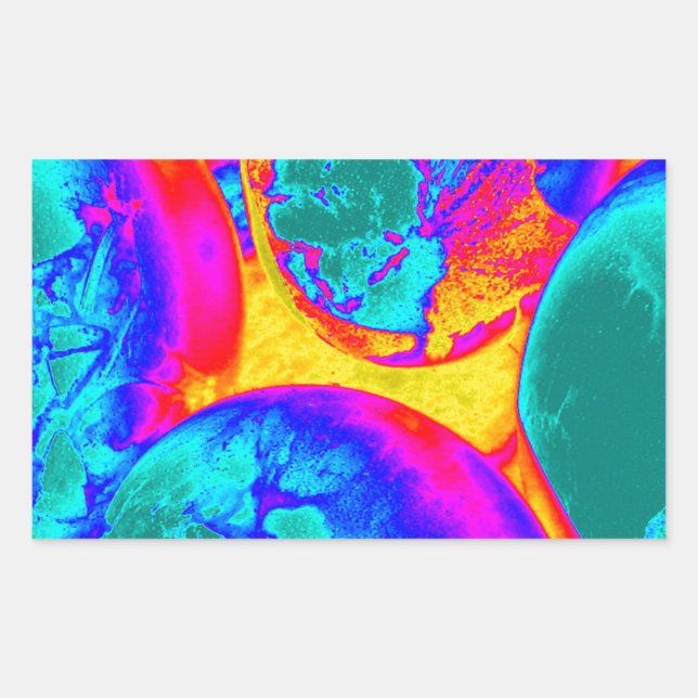 fluorescent eggs rectangular sticker (Front)