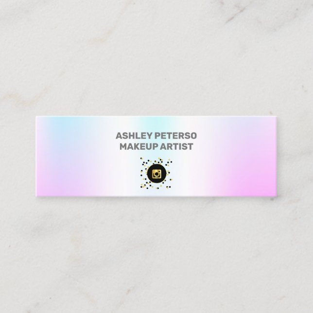 Fluorescent elegant Holographic Mini Business Card (Front)