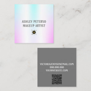 Fluorescent elegant Holographic Square Business Card