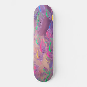 Fluorescent fish in the sea  skateboard
