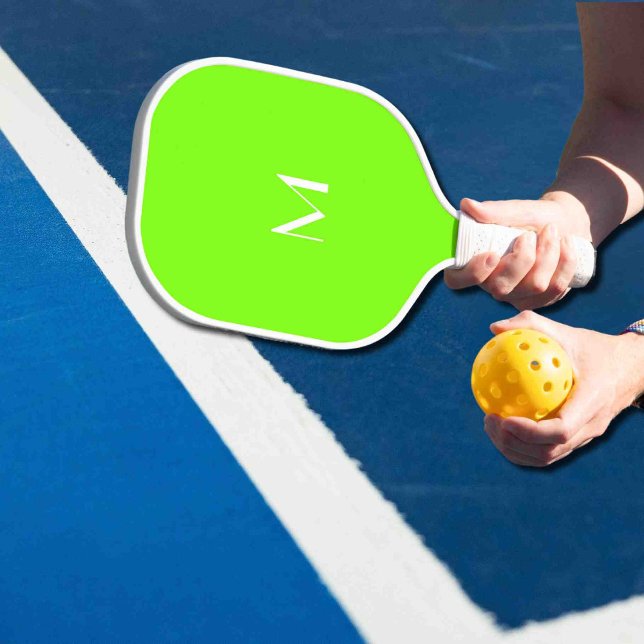 fluorescent green - add monogram pickleball paddle (Creator Uploaded)