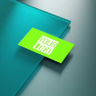 fluorescent green - add your  logo business card