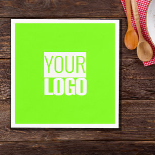 fluorescent green - add your  logo  napkin