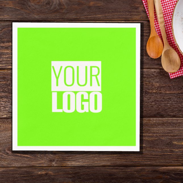 fluorescent green - add your  logo  napkin (Creator Uploaded)