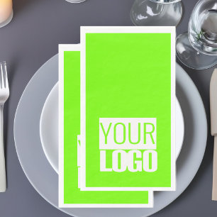 fluorescent green - add your  logo  napkins
