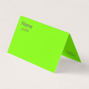 fluorescent green business card