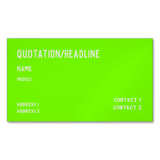 fluorescent green  	Magnetic business card