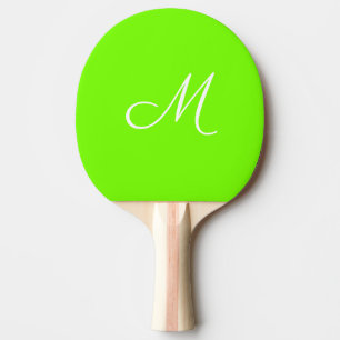 fluorescent green - monogrammed ping pong paddle