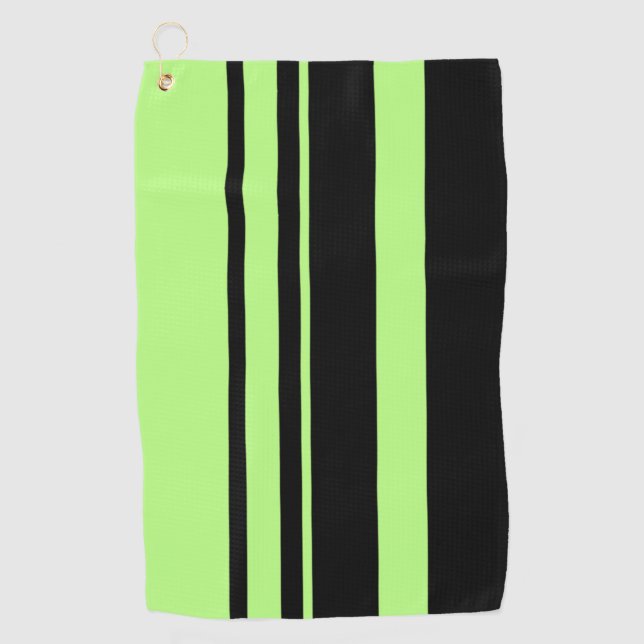 Fluorescent Green neon stripes horizontal Golf Towel (Front)
