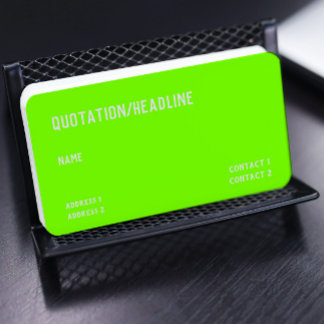 fluorescent green  -  QR code Business Card