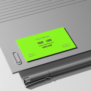 fluorescent green - solid colour - add logo business card