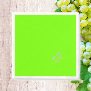 fluorescent  green solid colour -  add logo napkin