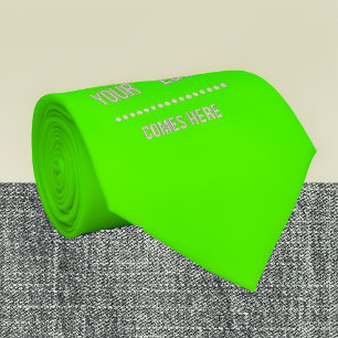 fluorescent green solid colour - add logo tie